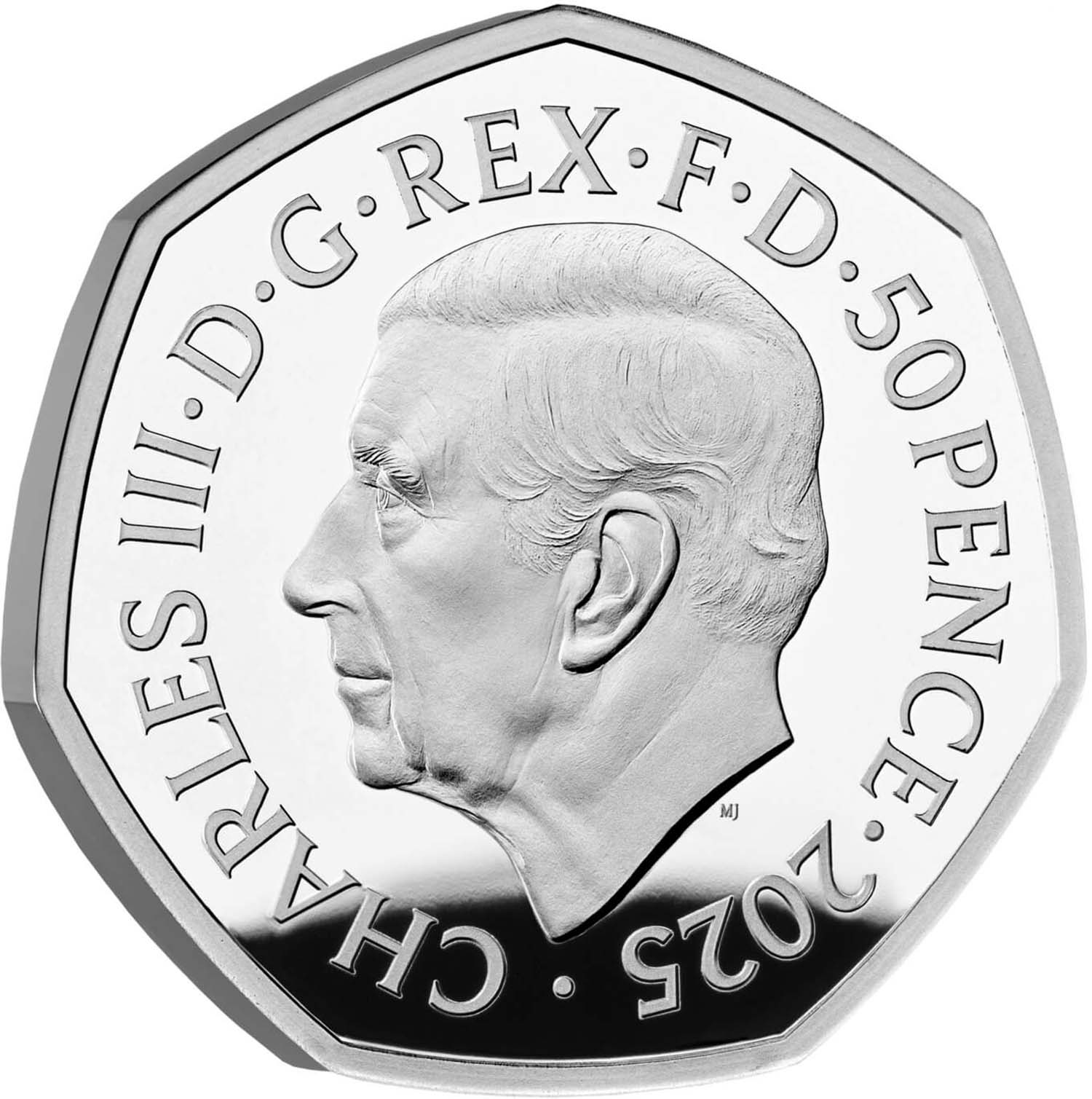 50 Pence - Charles III The Patronus; Silver Proof obverse