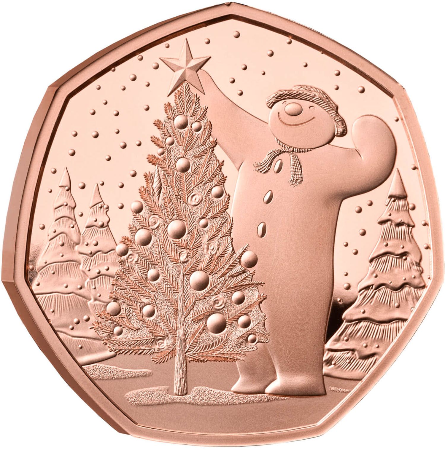 50 Pence - Charles III The Snowman; Gold Proof reverse