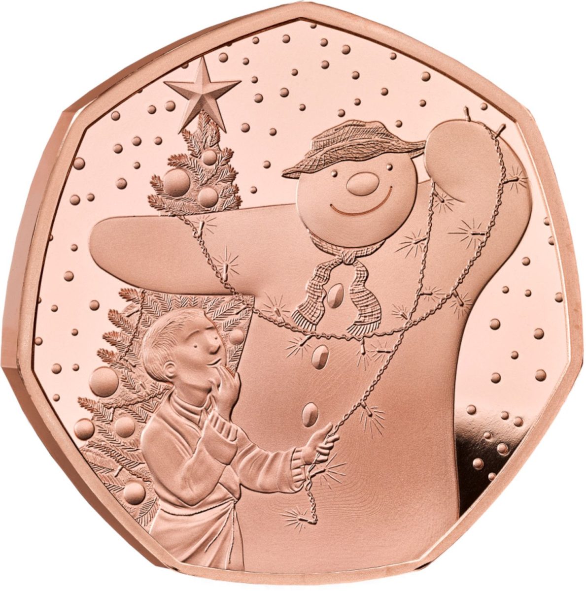 50 Pence - Charles III The Snowman; Gold Proof reverse