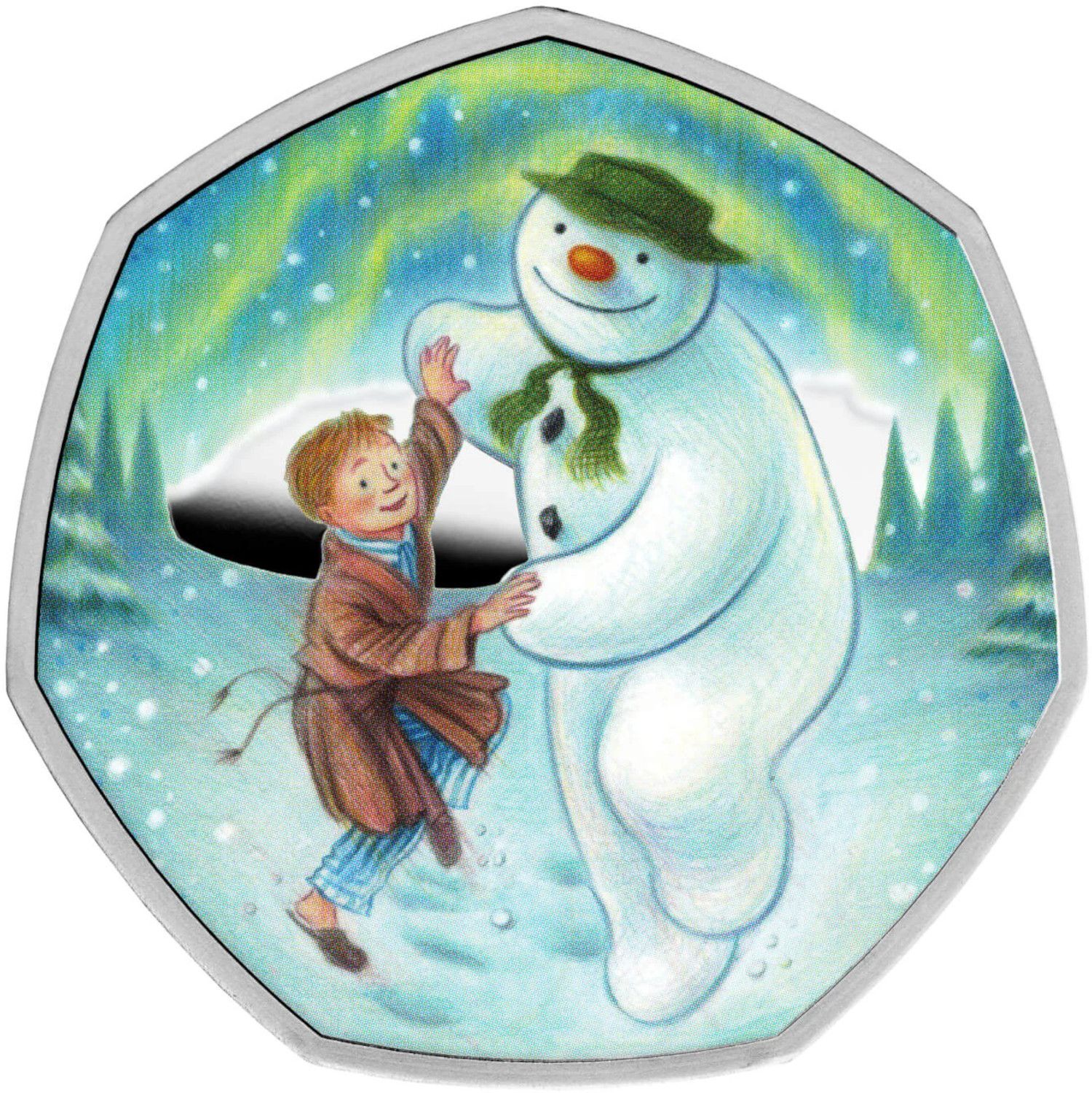 50 Pence - Charles III The Snowman; Silver Proof reverse