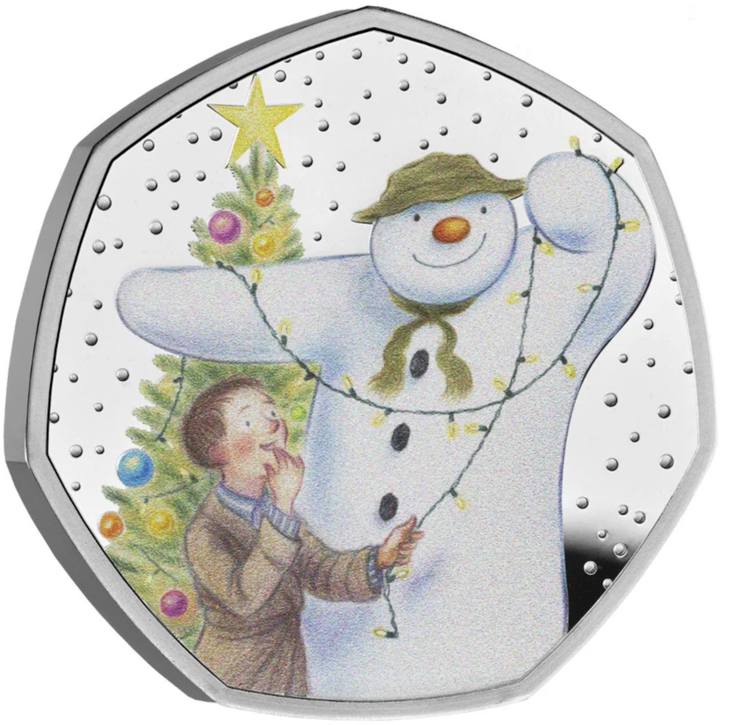 50 Pence - Charles III The Snowman; Silver Proof reverse