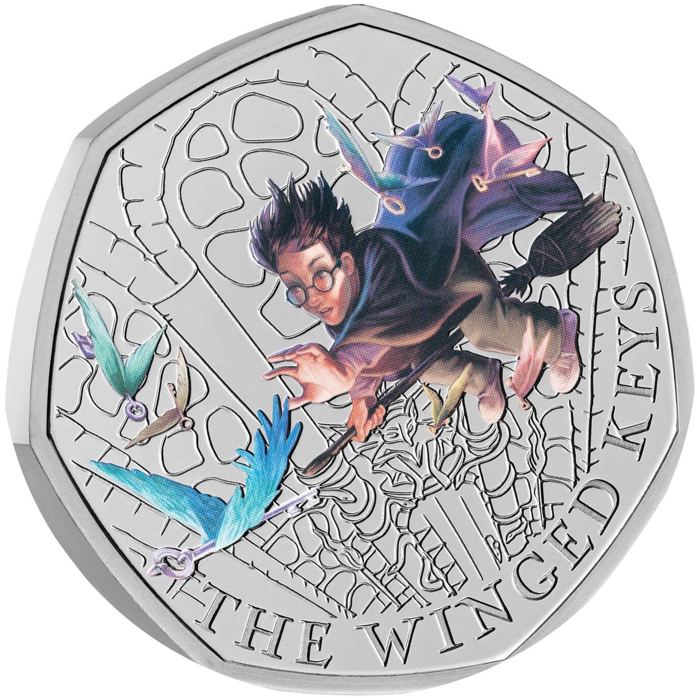 50 Pence - Charles III The Winged Keys reverse