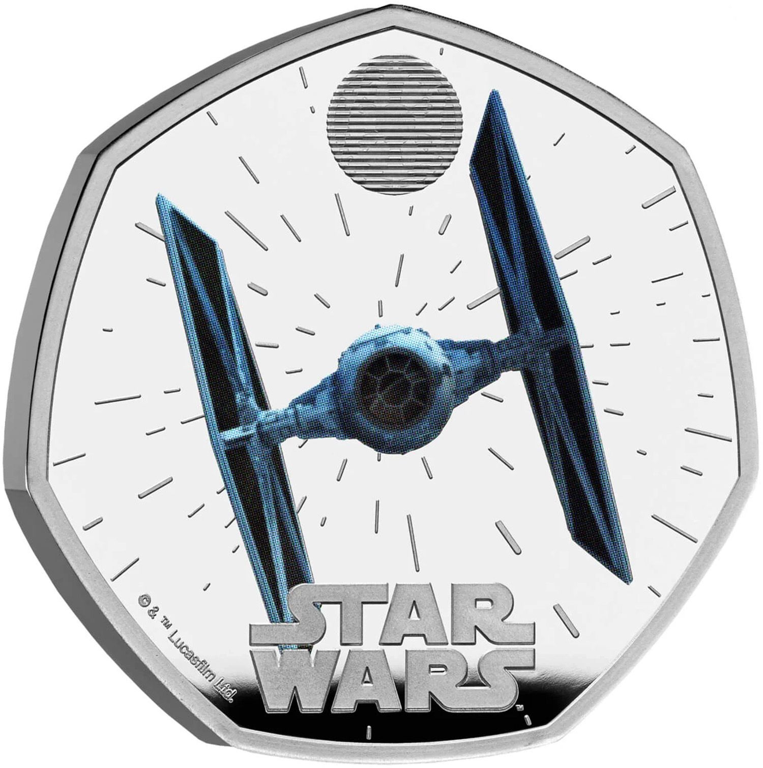50 Pence - Charles III TIE Fighter; Silver Proof reverse