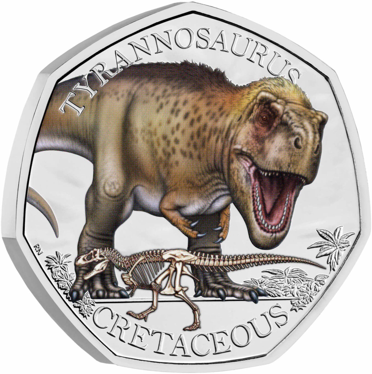 50 Pence - Charles III Tyrannosaurus reverse