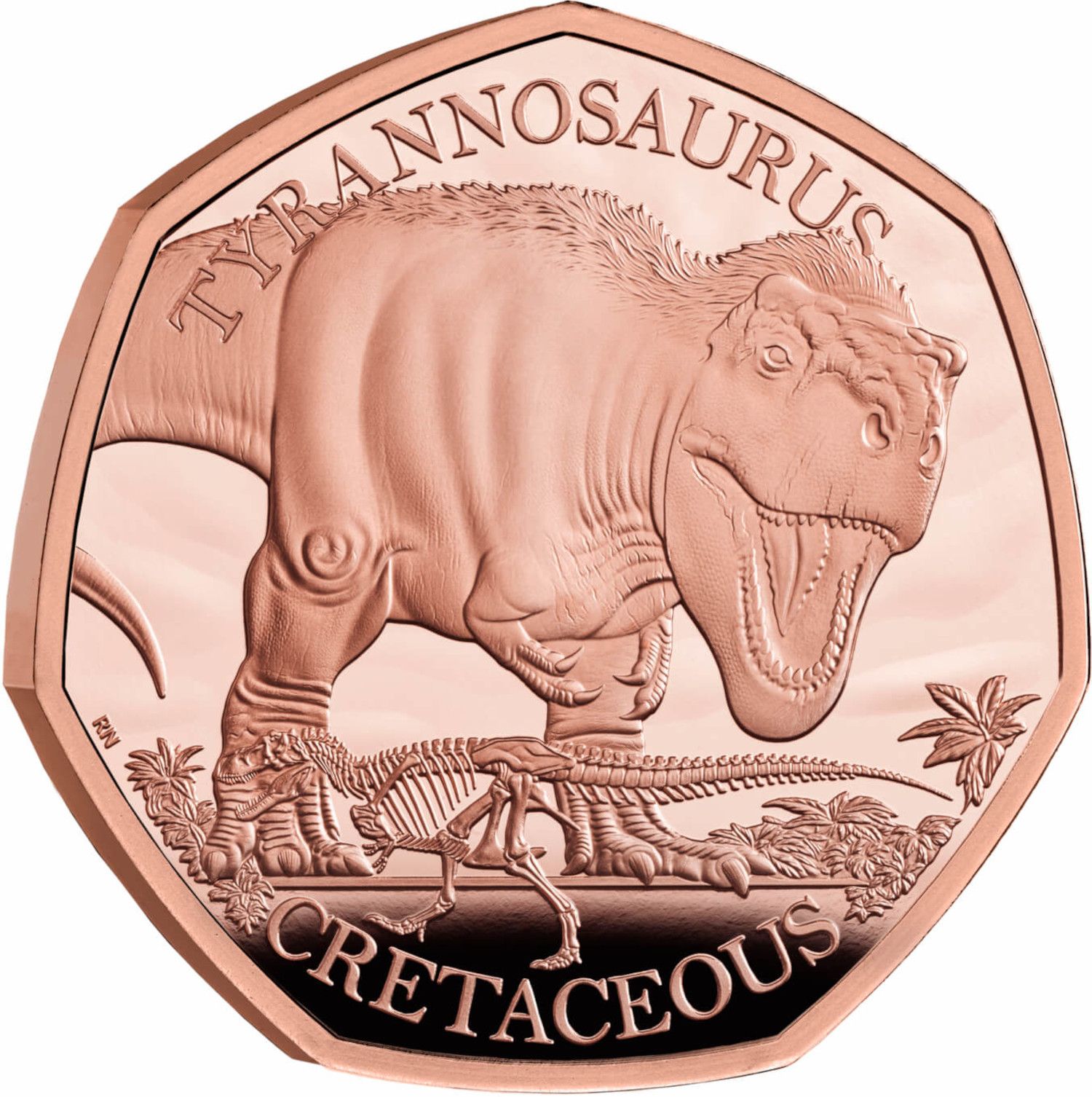 50 Pence - Charles III Tyrannosaurus; Gold Proof reverse