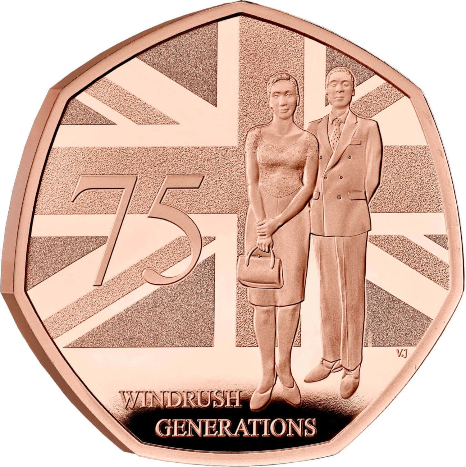 50 Pence - Charles III Windrush Generation; Gold Proof reverse