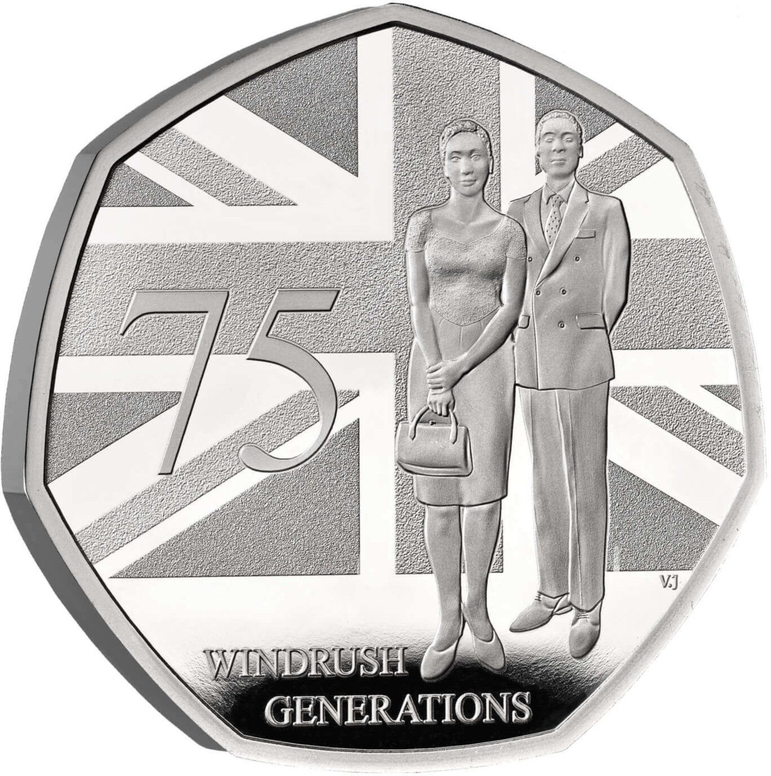 50 Pence - Charles III Windrush Generation; Silver Proof reverse