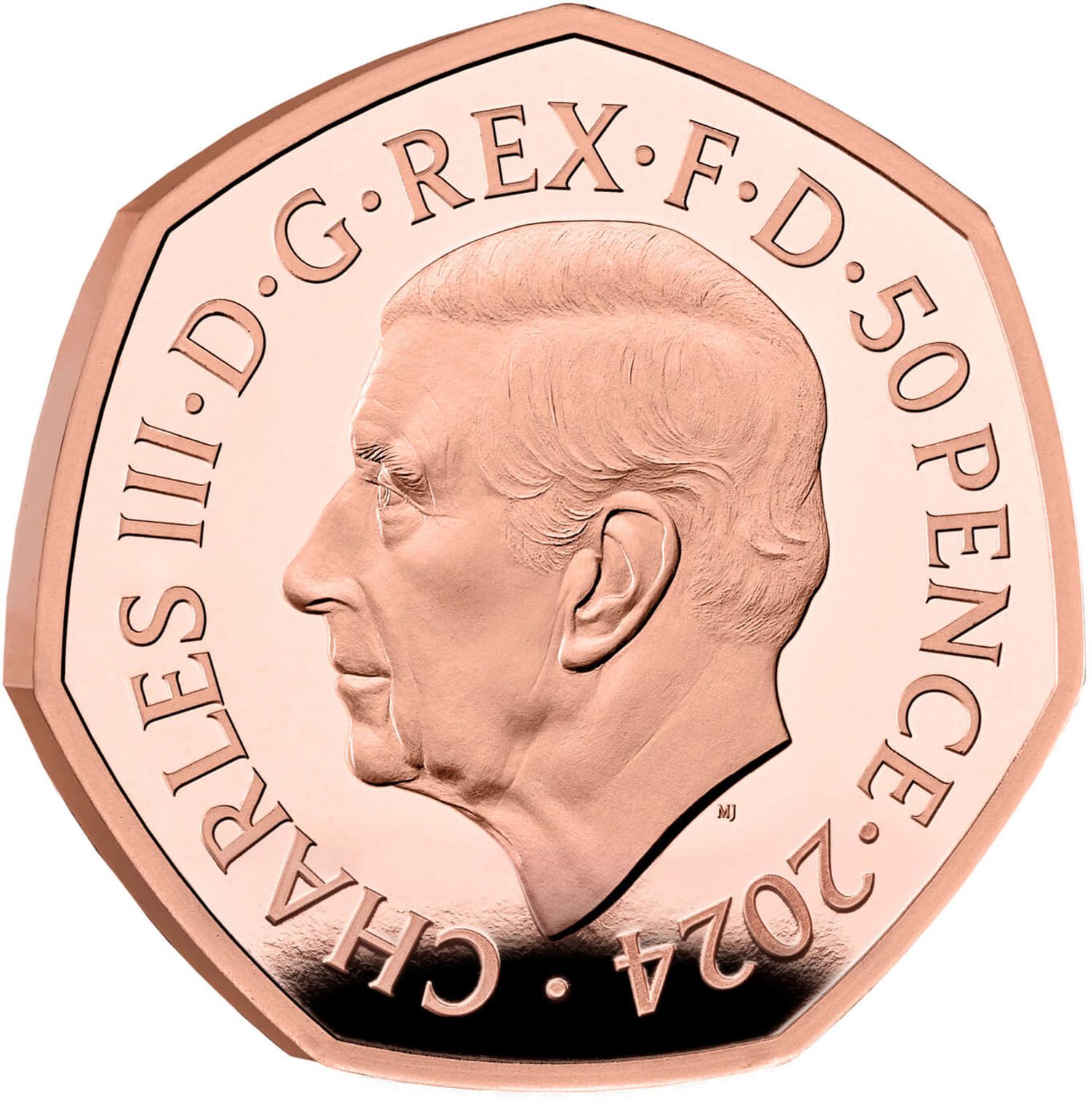 50 Pence - Charles III Woolly Rhinoceros; Gold Proof obverse