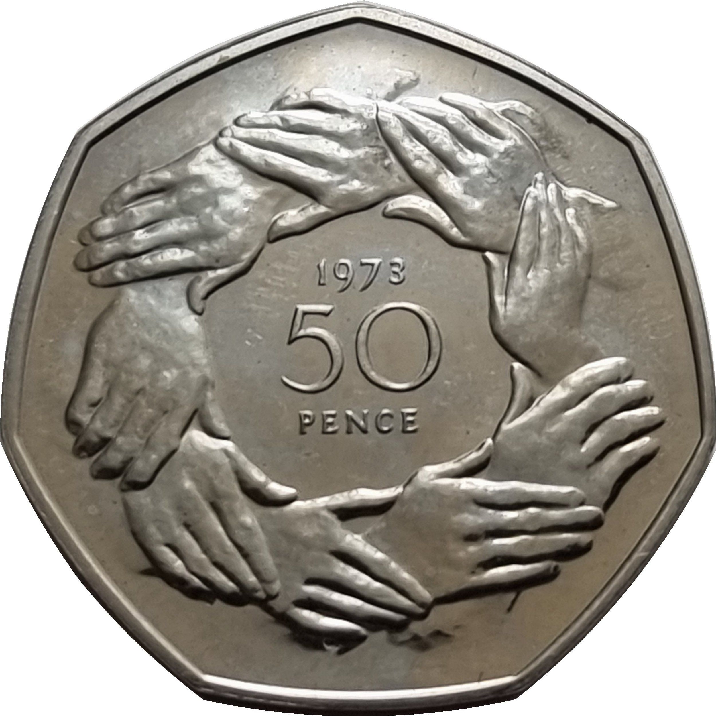 50 Pence - Elizabeth II 2nd portrait; Entry into EEC reverse