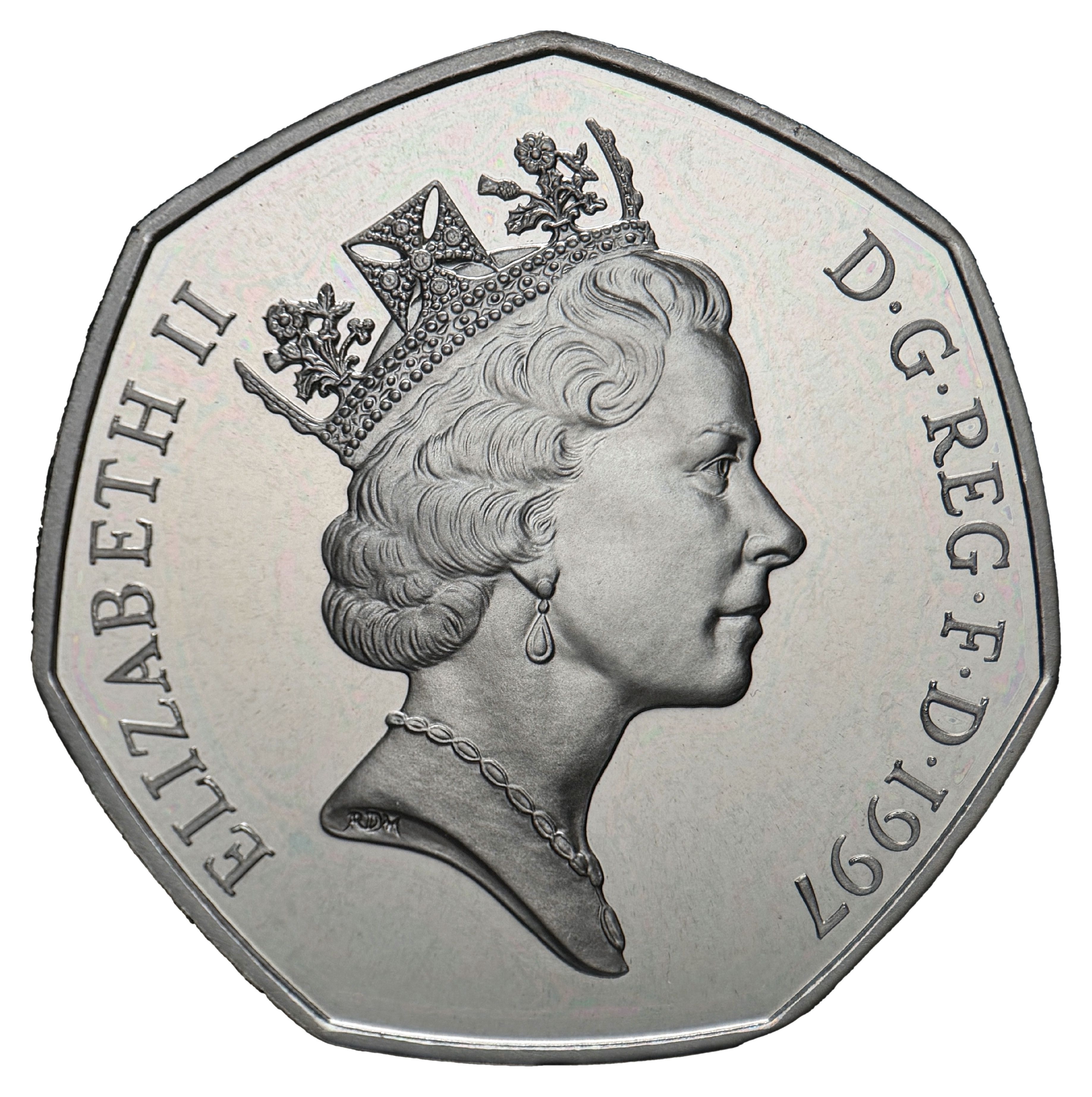 50 Pence - Elizabeth II 3rd portrait; large type obverse