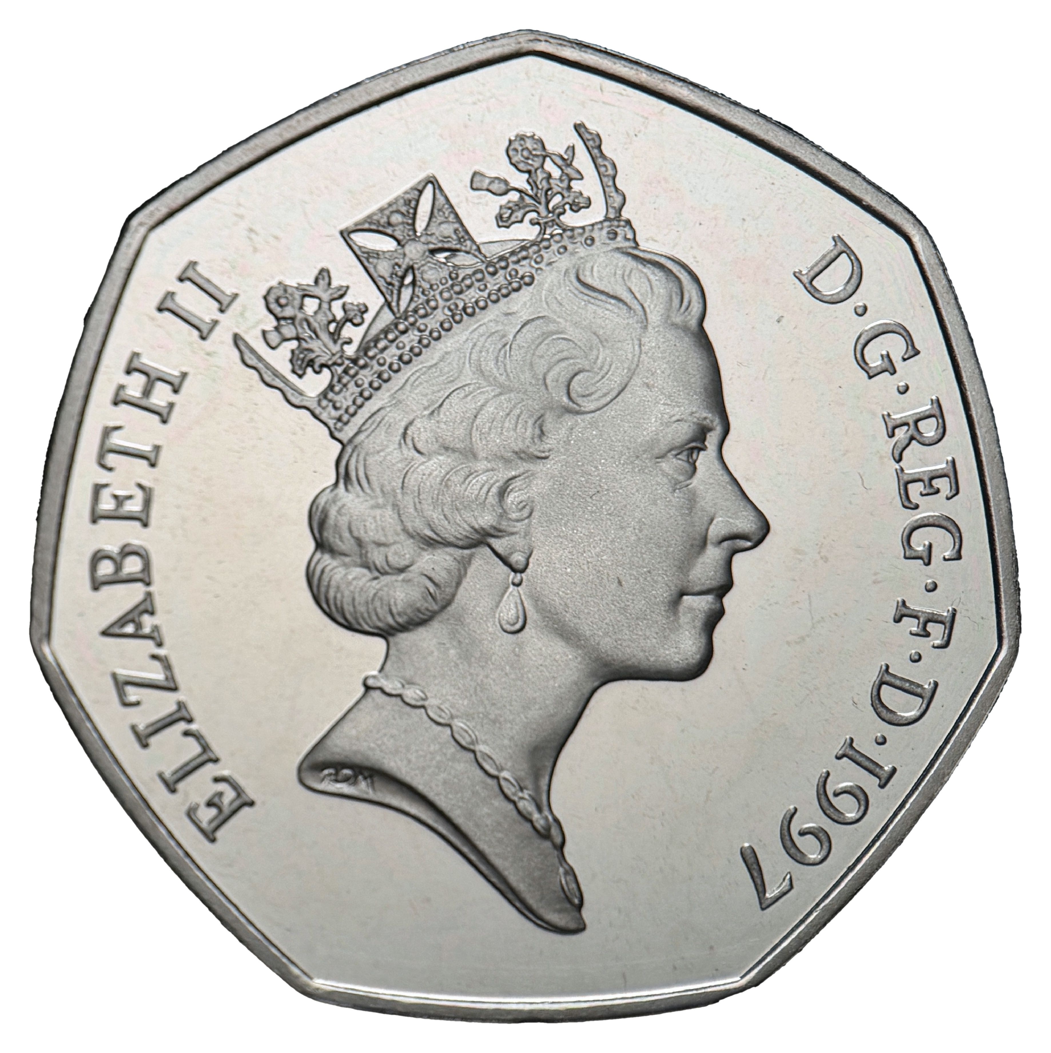 50 Pence - Elizabeth II 3rd portrait; small type obverse