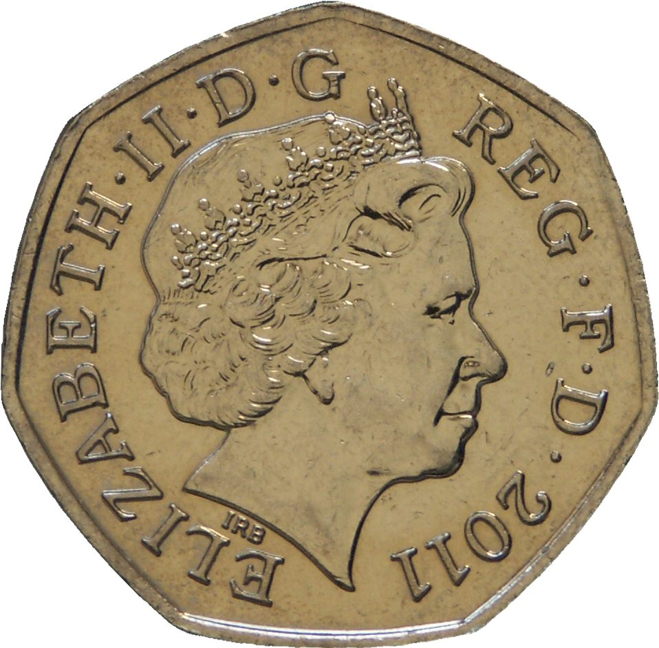 50 Pence - Elizabeth II 4th portrait; Badminton obverse