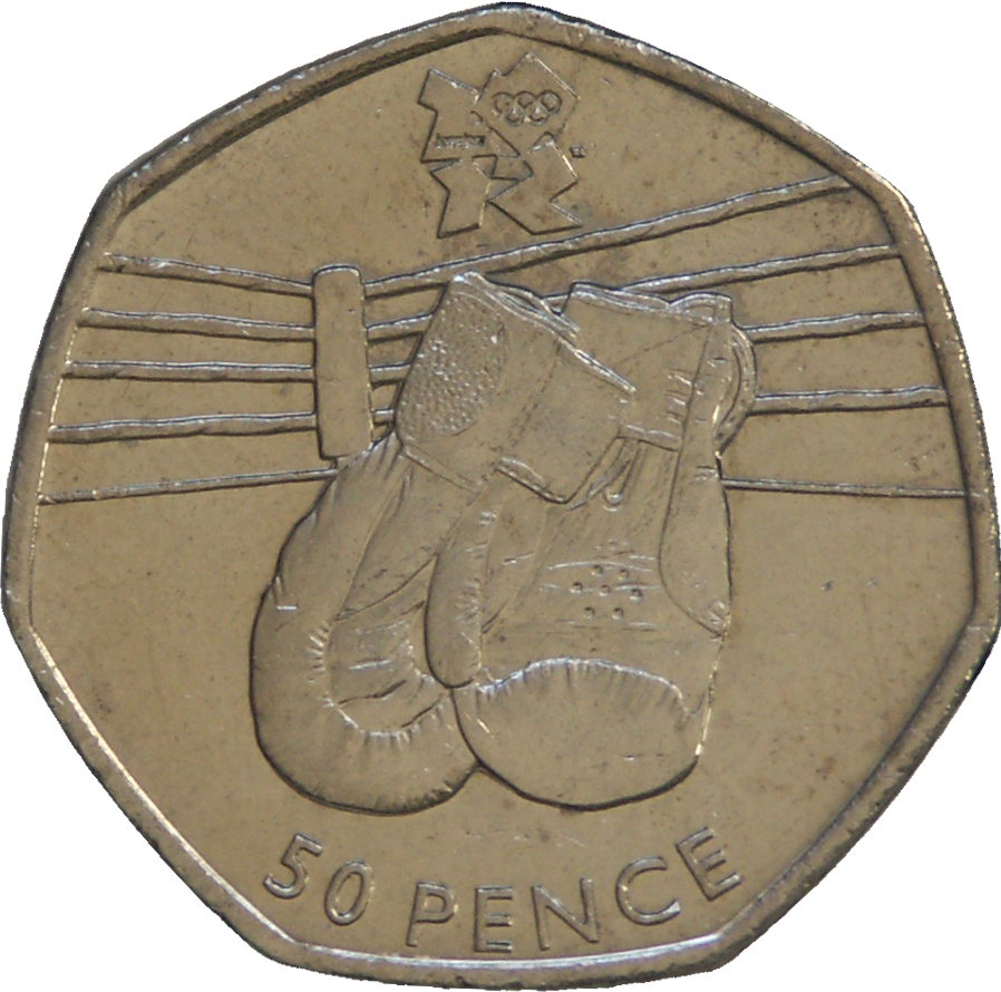 50 Pence - Elizabeth II 4th portrait; Boxing reverse