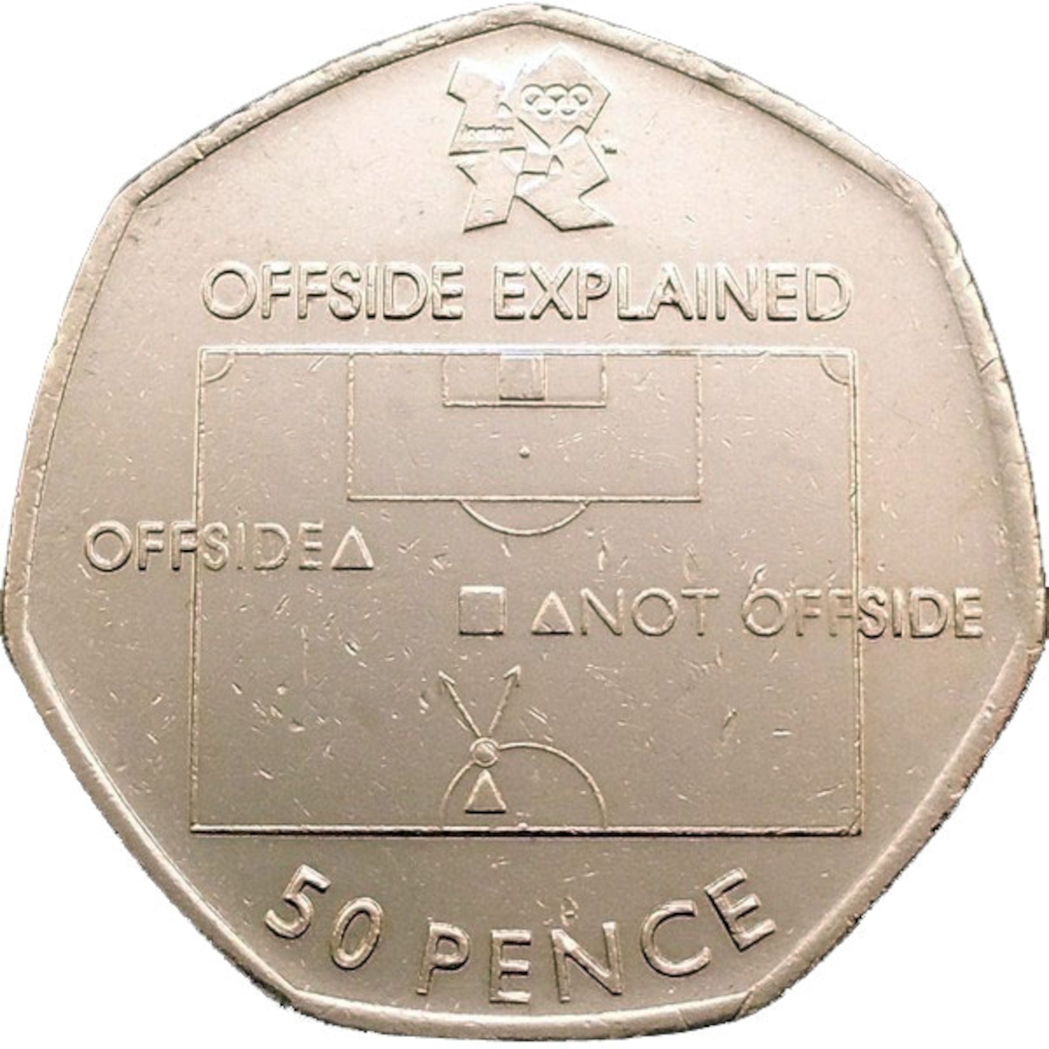 50 Pence - Elizabeth II 4th portrait; Football reverse