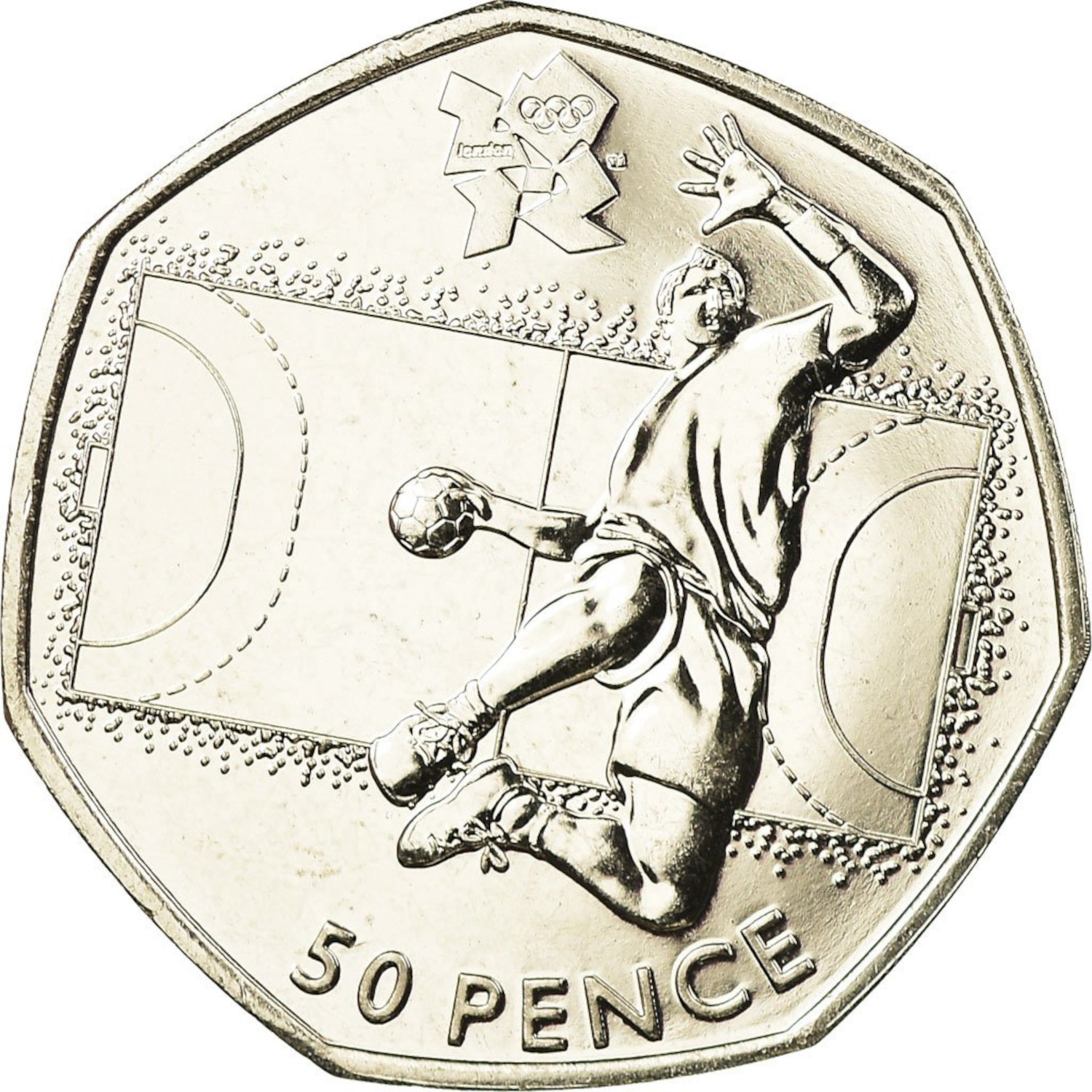 50 Pence - Elizabeth II 4th portrait; Handball reverse