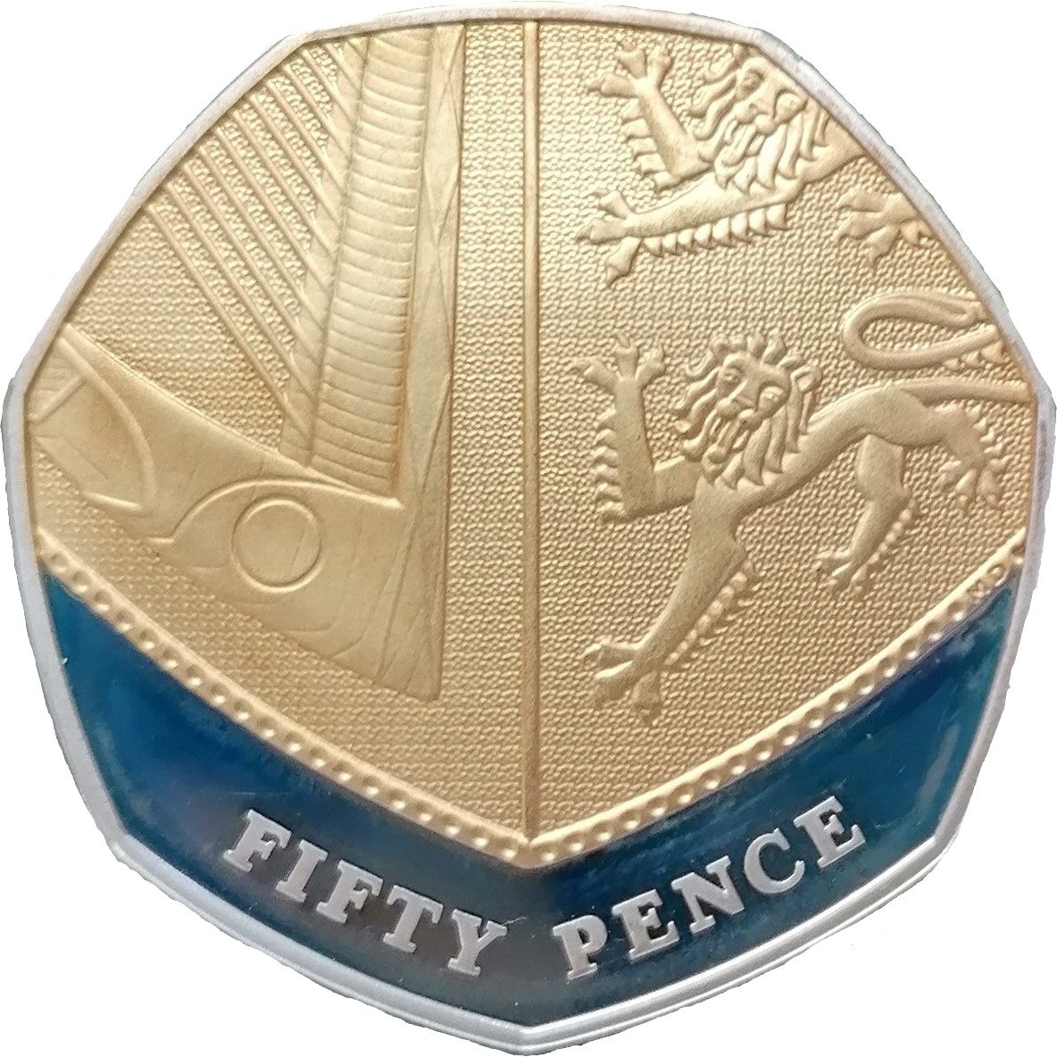 50 Pence - Elizabeth II 4th portrait; Royal Shield; Silver Proof