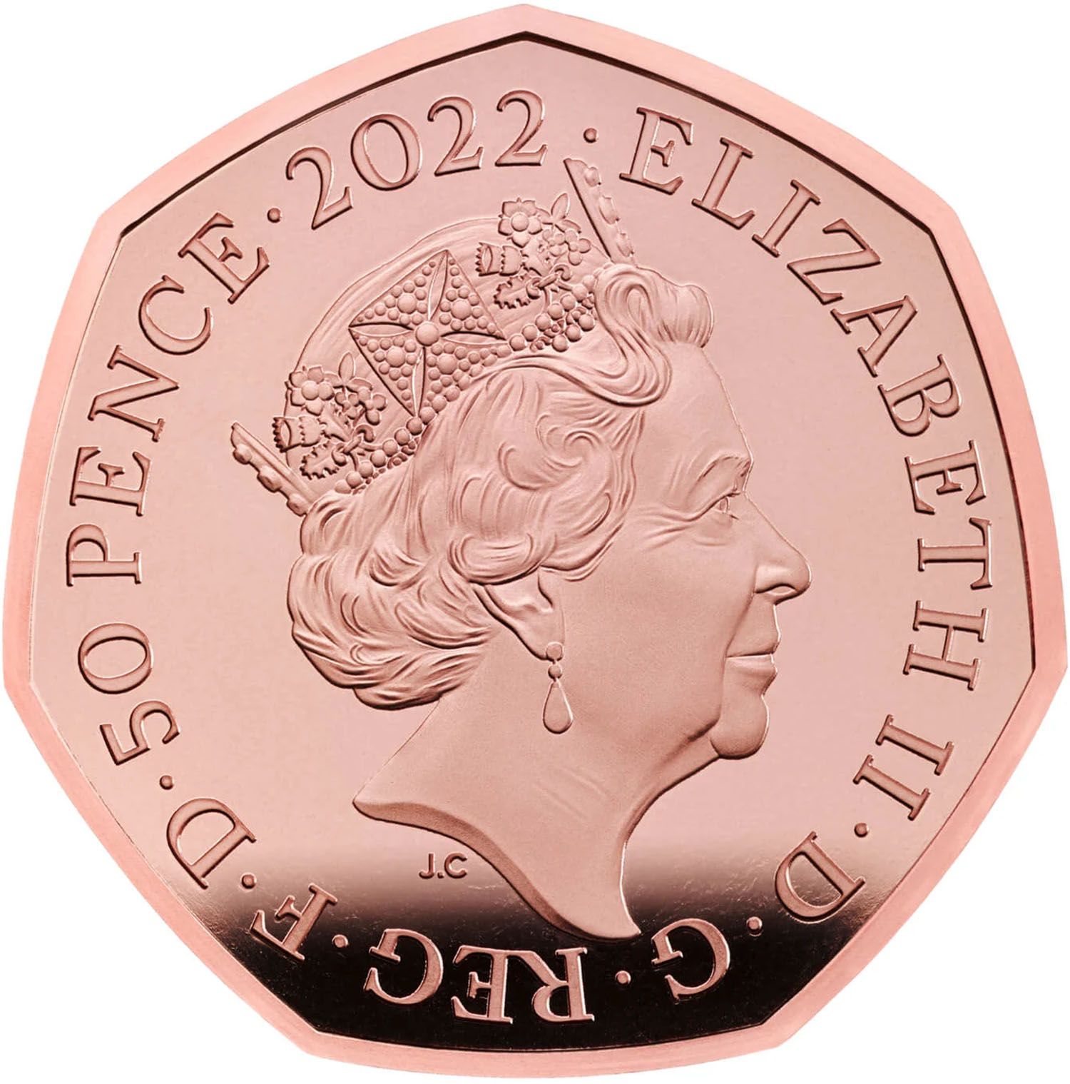 50 Pence - Elizabeth II 50 years of Pride UK; Gold Piedfort obverse