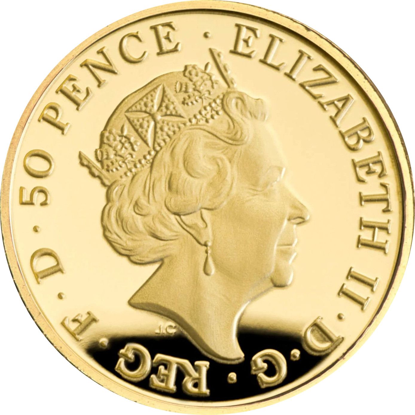 50 Pence - Elizabeth II 5th portrait; 1/40 oz Fine Gold obverse