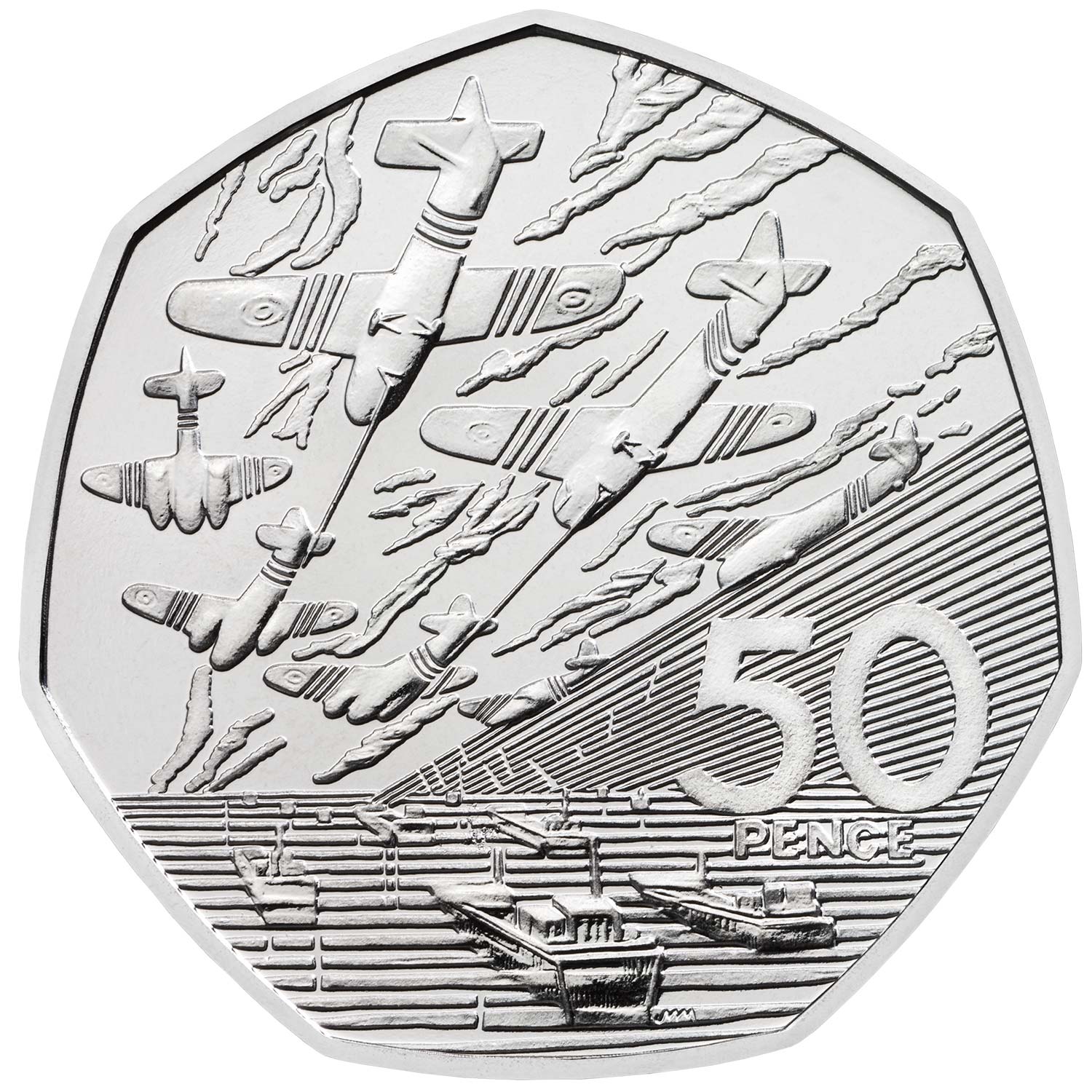 50 Pence - Elizabeth II 5th portrait; D-Day Anniversary reverse
