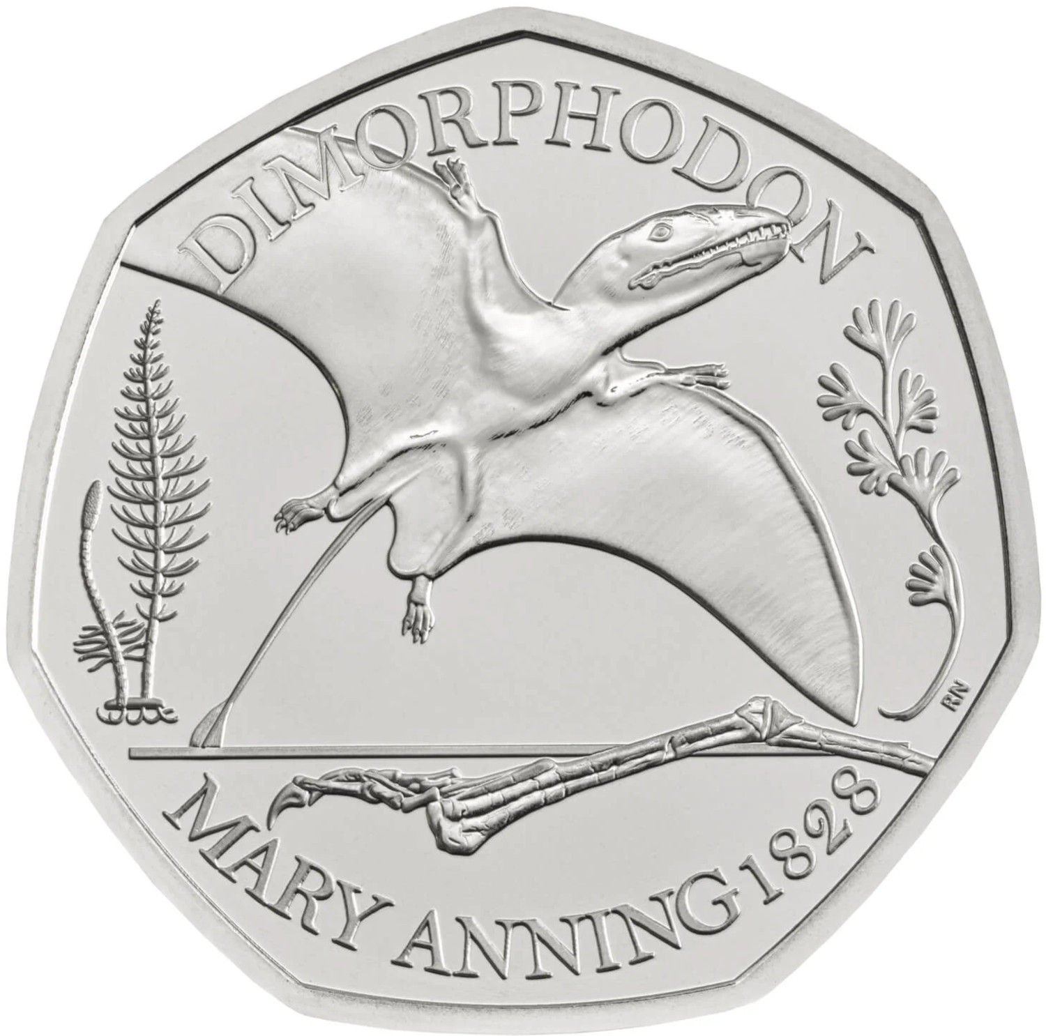 50 Pence - Elizabeth II 5th portrait; Dimorphodon reverse