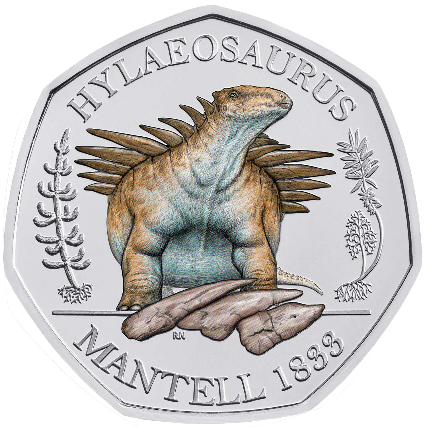 50 Pence - Elizabeth II 5th Portrait; Hylaeosaurus reverse