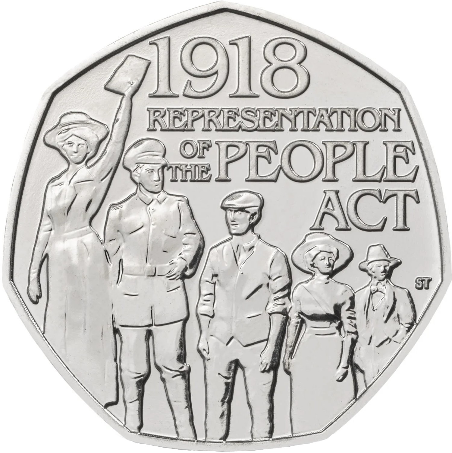 50 Pence - Elizabeth II 5th portrait; People Act 1918 reverse