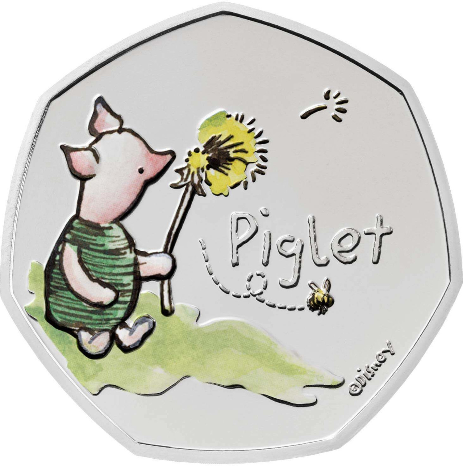 50 Pence - Elizabeth II 5th portrait; Piglet reverse