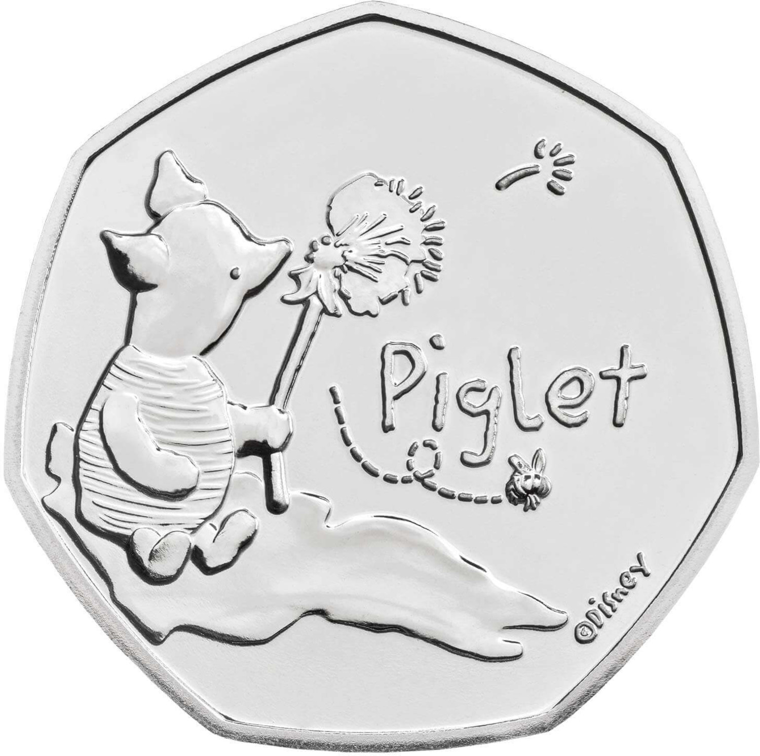 50 Pence - Elizabeth II 5th portrait; Piglet reverse