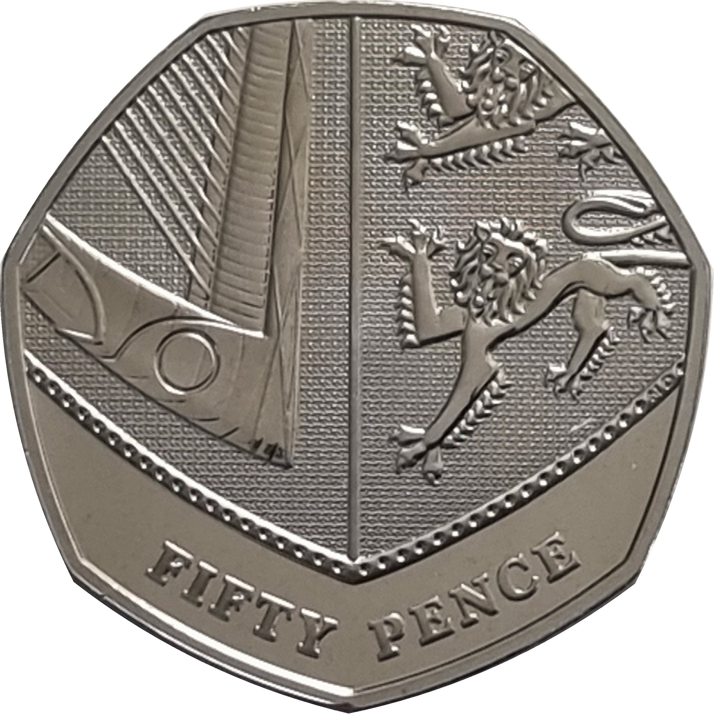50 Pence - Elizabeth II 5th portrait; Royal Shield reverse