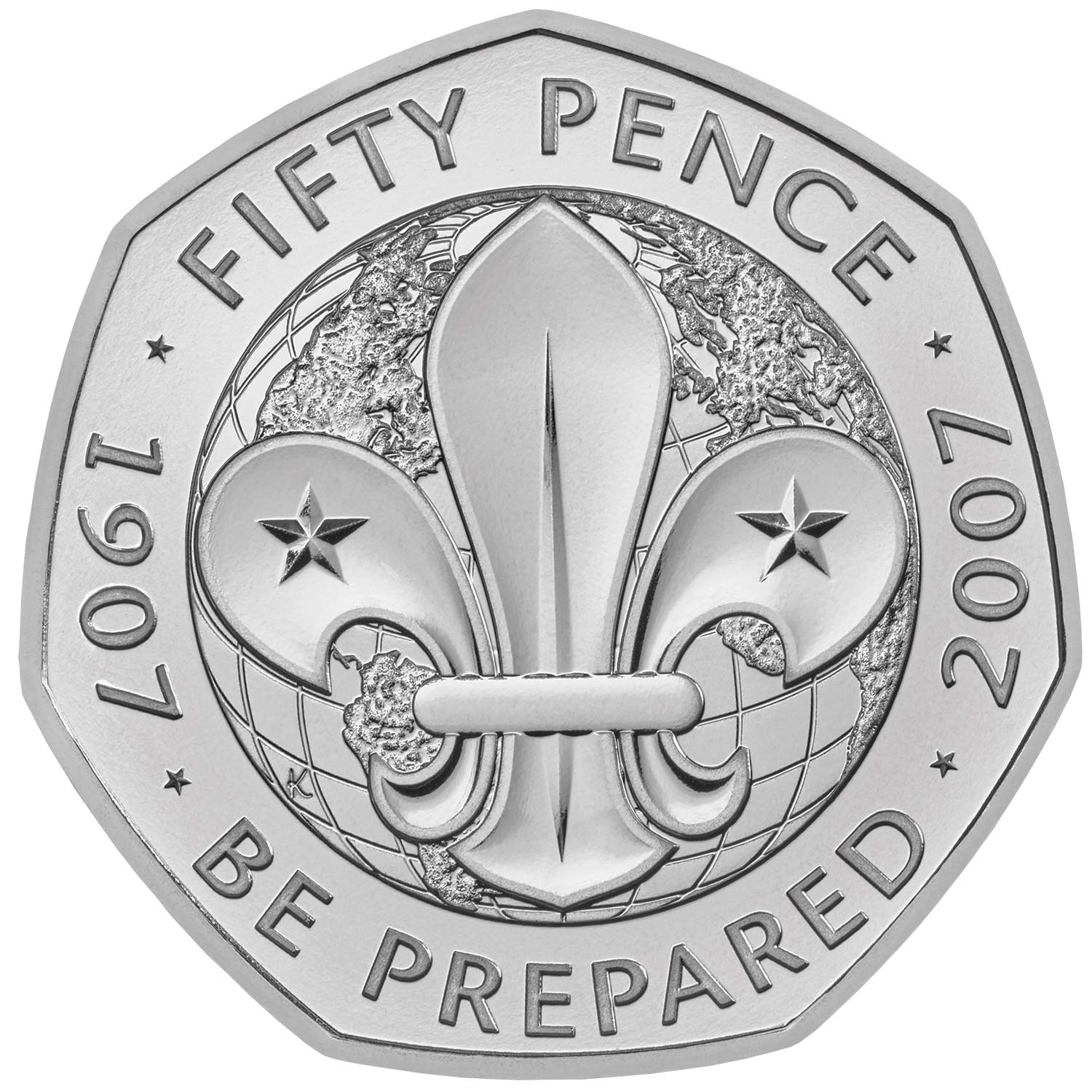 50 Pence - Elizabeth II 5th Portrait; Scouting Movement reverse
