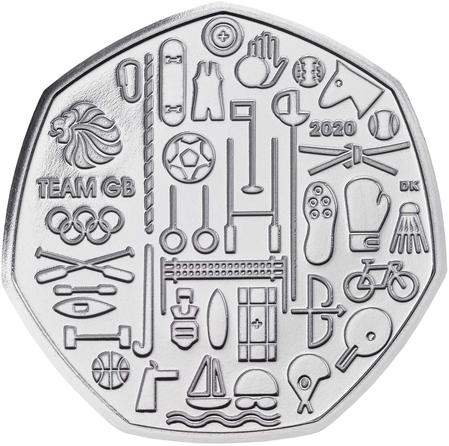 50 Pence - Elizabeth II 5th Portrait; Team GB Olympics 2020 reverse