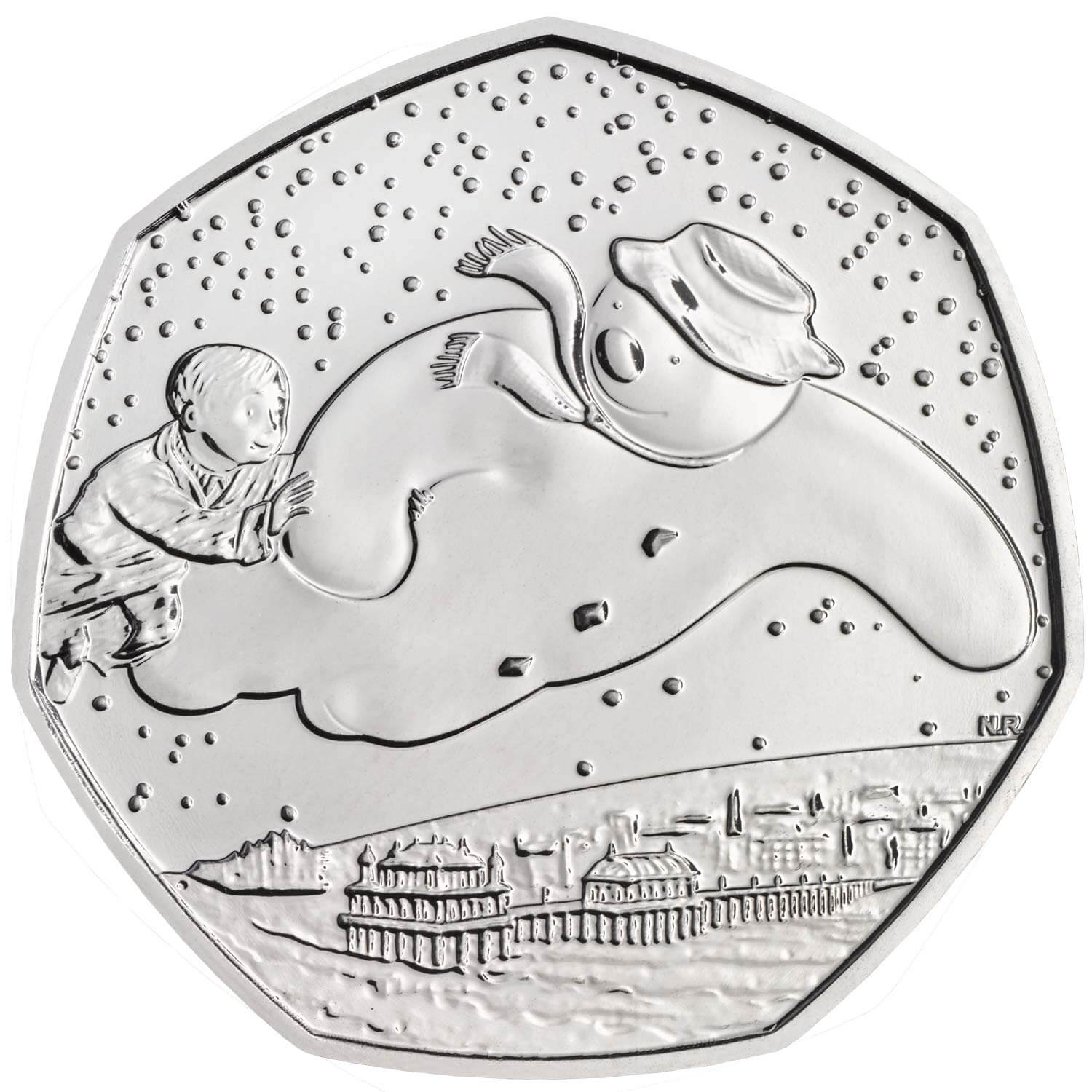 50 Pence - Elizabeth II 5th portrait; The Snowman reverse