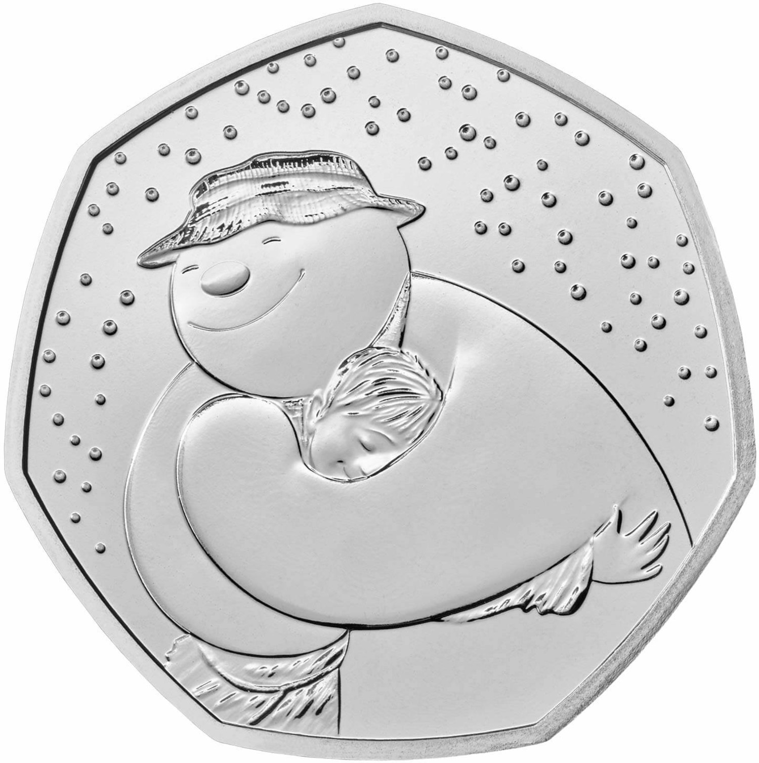50 Pence - Elizabeth II 5th portrait; The Snowman reverse