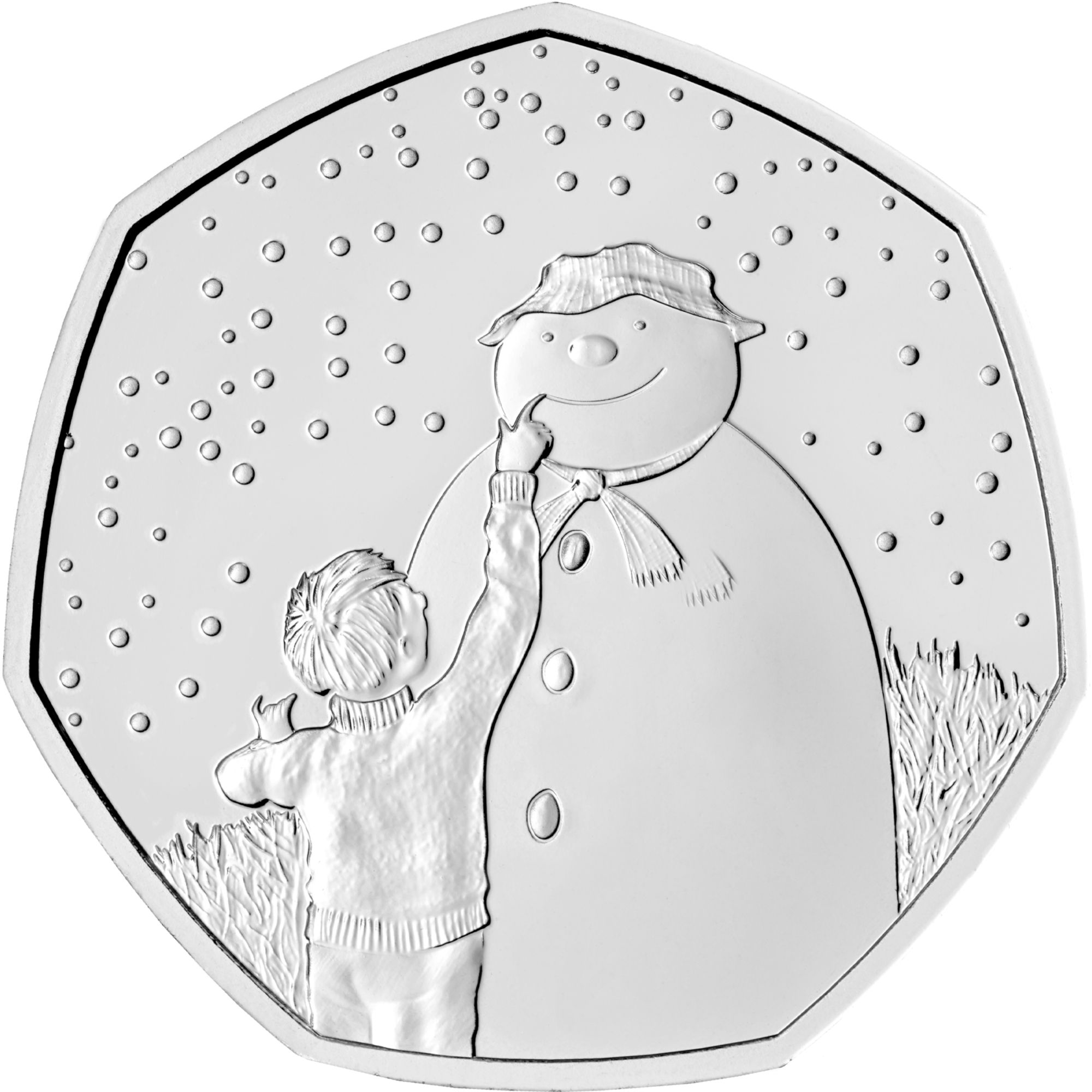 50 Pence - Elizabeth II 5th portrait; The Snowman reverse