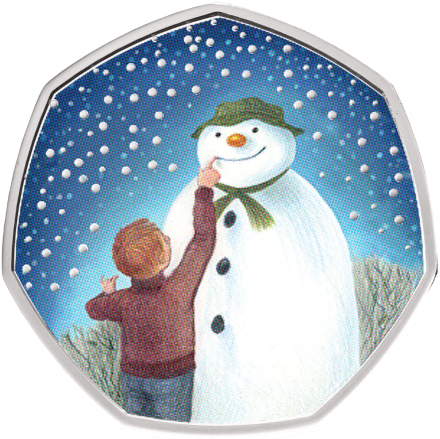 50 Pence - Elizabeth II 5th portrait; The Snowman reverse