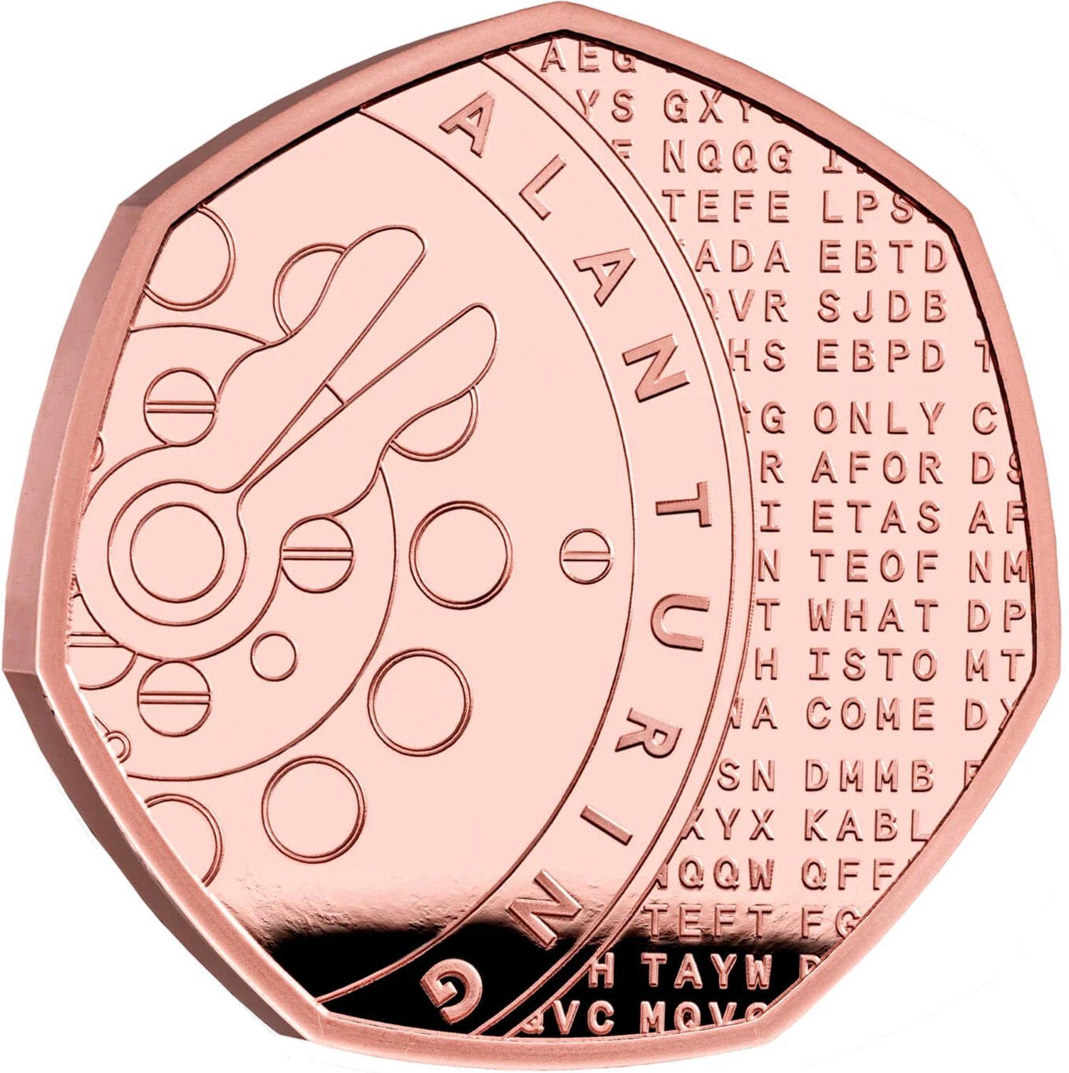 50 Pence - Elizabeth II Alan Turing; Gold Proof reverse