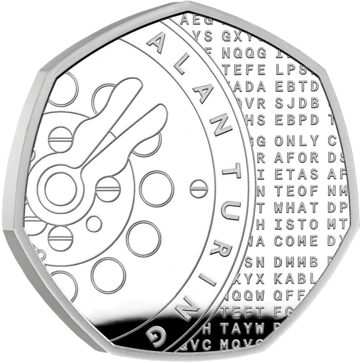 50 Pence - Elizabeth II Alan Turing; Silver Proof reverse