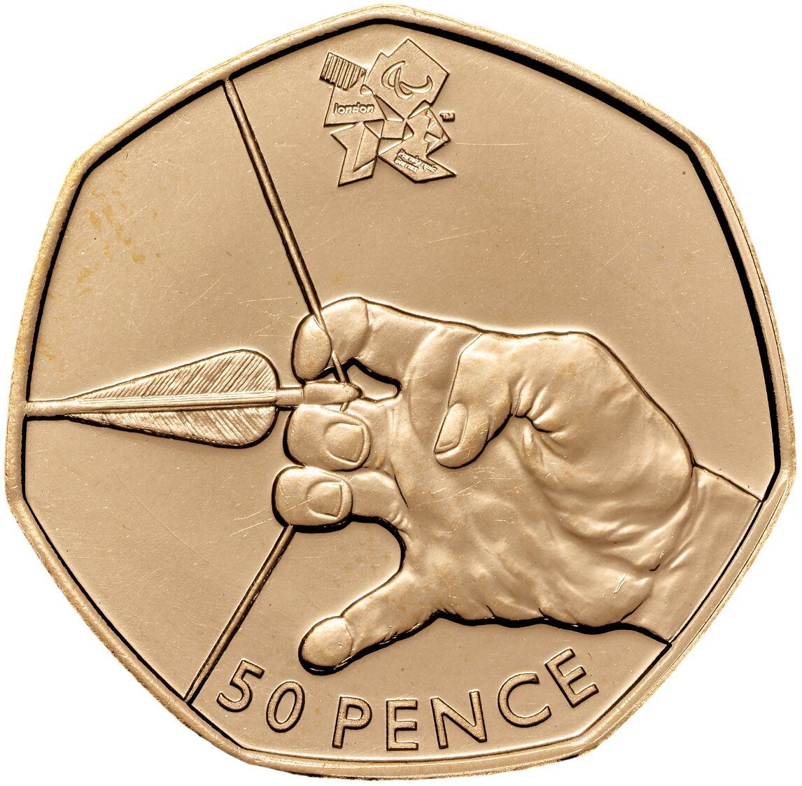 50 Pence - Elizabeth II Archery; Gold Proof reverse