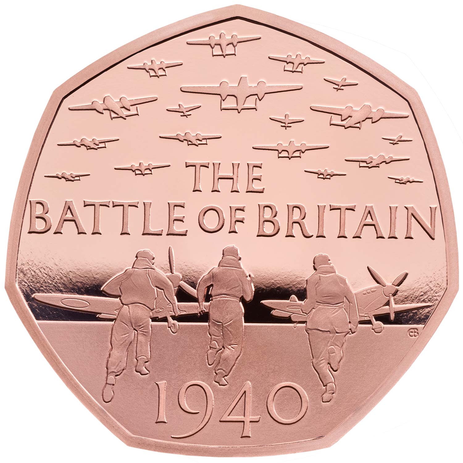 50 Pence - Elizabeth II Battle of Britain; Gold Piedfort reverse