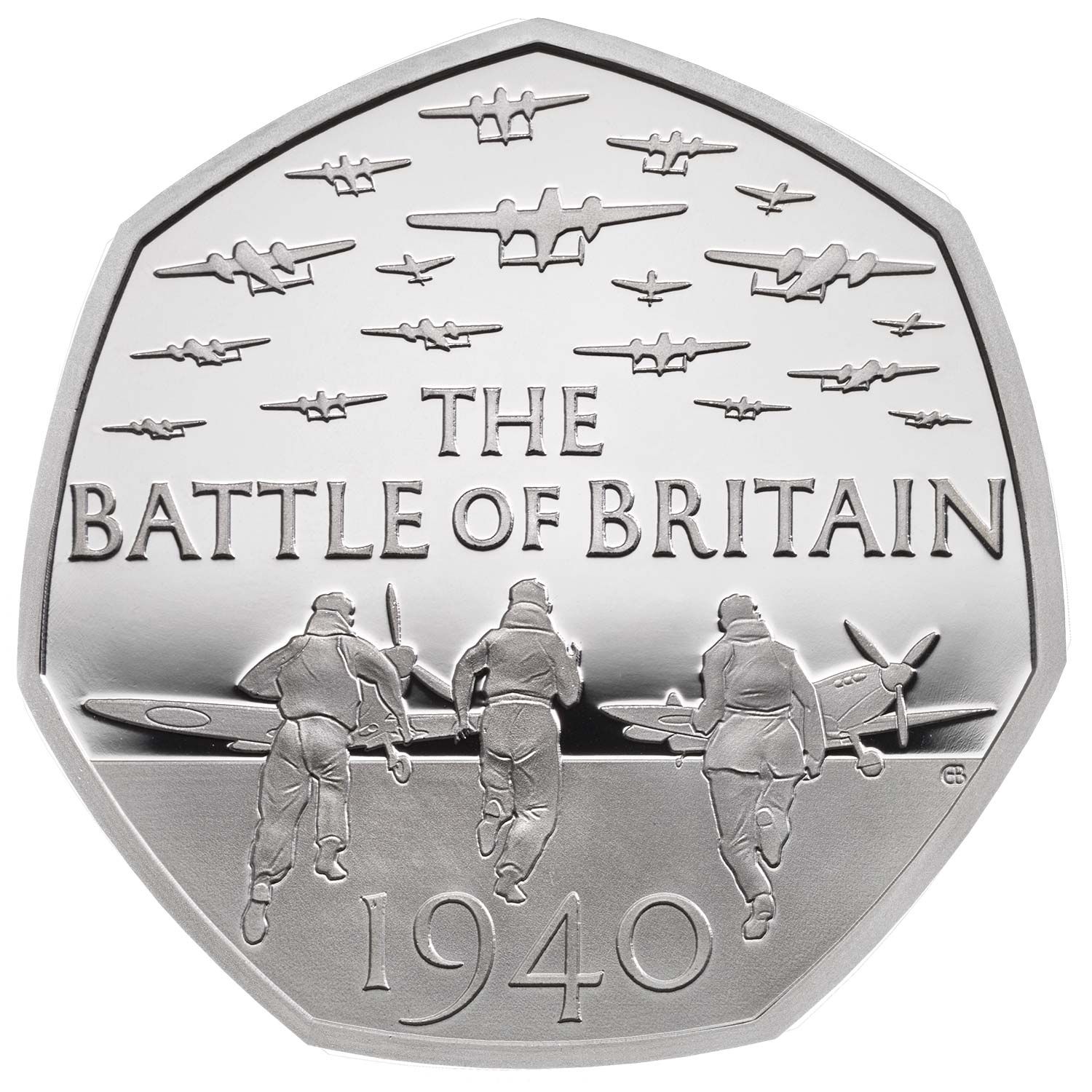 50 Pence - Elizabeth II Battle of Britain; Silver Piedfort reverse