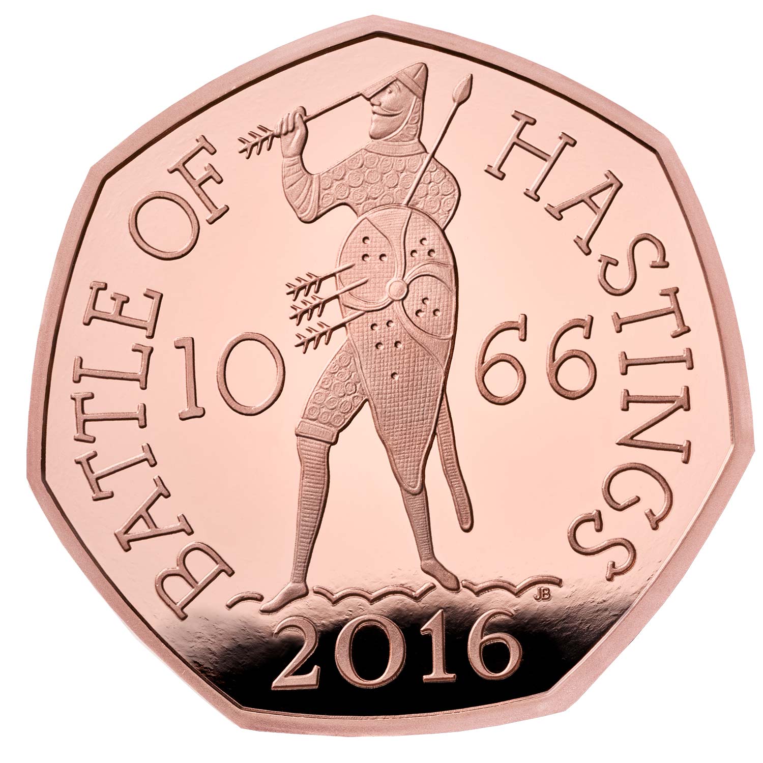 50 Pence - Elizabeth II Battle of Hastings; Gold Piedfort reverse