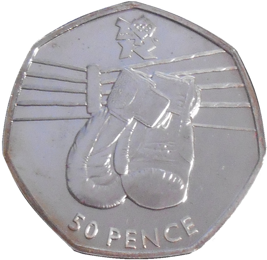 50 Pence - Elizabeth II Boxing; Silver reverse