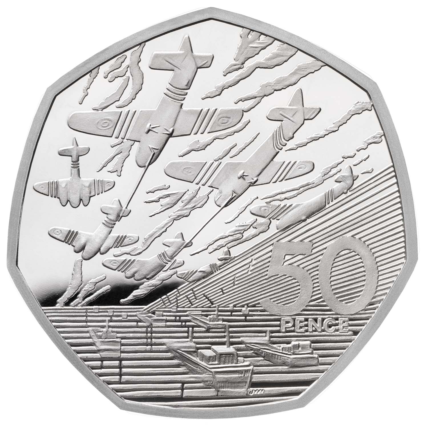 50 Pence - Elizabeth II D-Day Anniversary; Silver Proof reverse