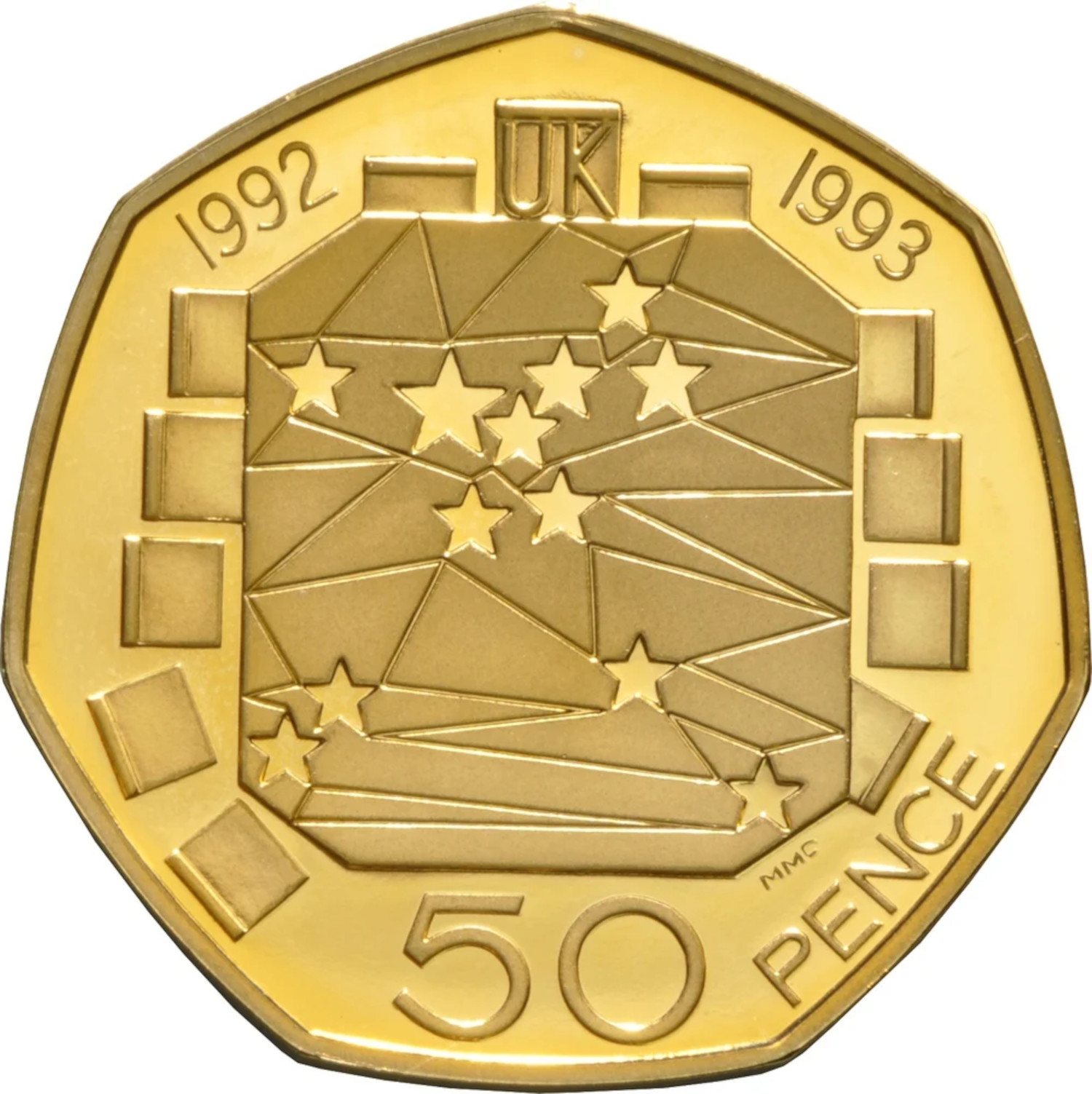 50 Pence - Elizabeth II European Community; Gold Proof reverse