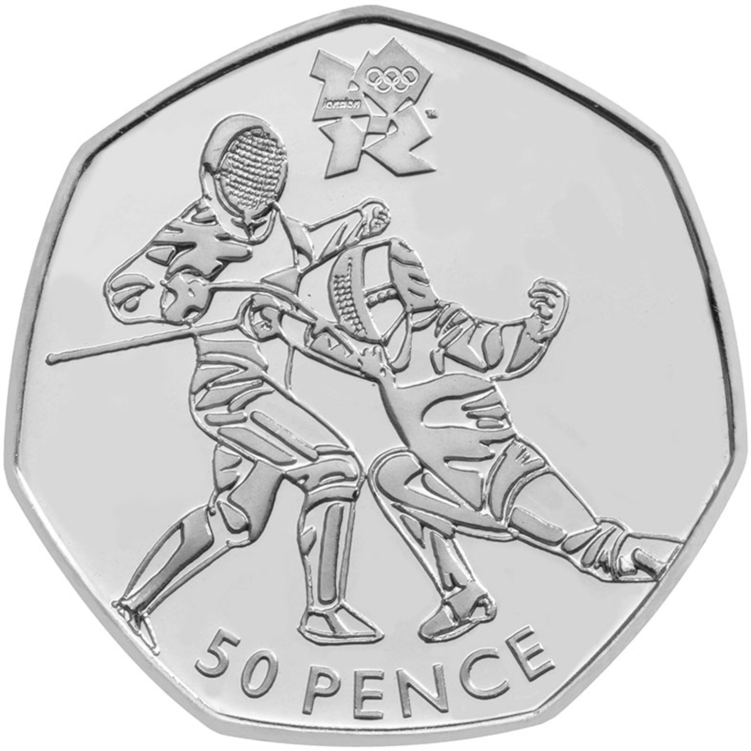 50 Pence - Elizabeth II Fencing; Silver reverse