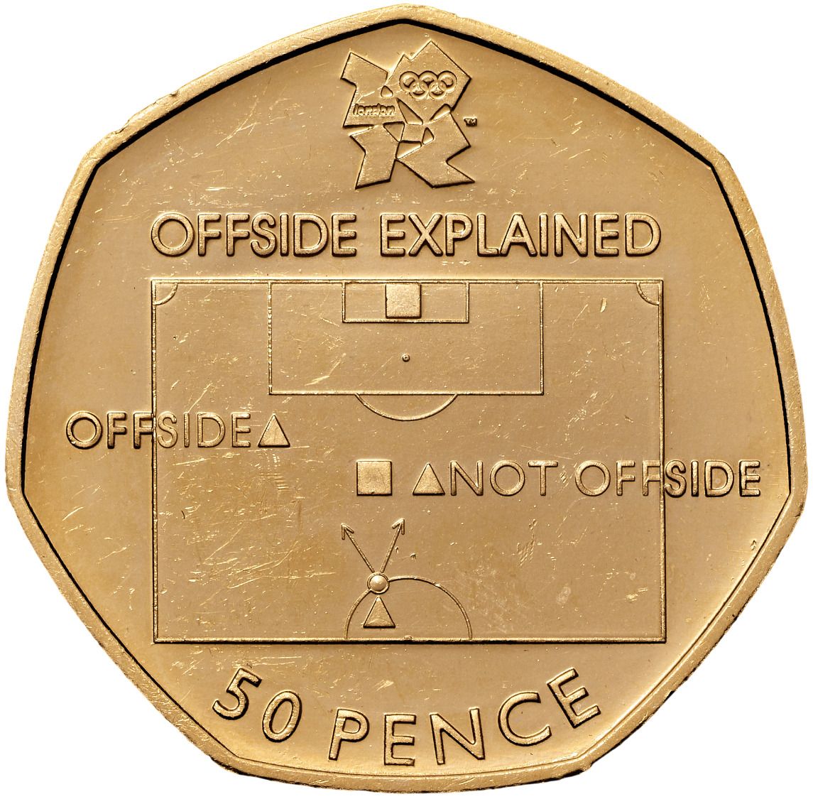 50 Pence - Elizabeth II Football; Gold Proof reverse