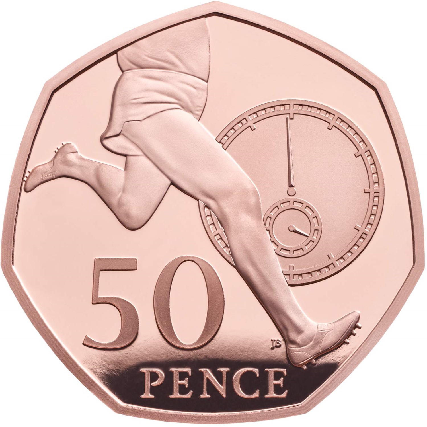 50 Pence - Elizabeth II Four Minute Mile; Gold Proof reverse