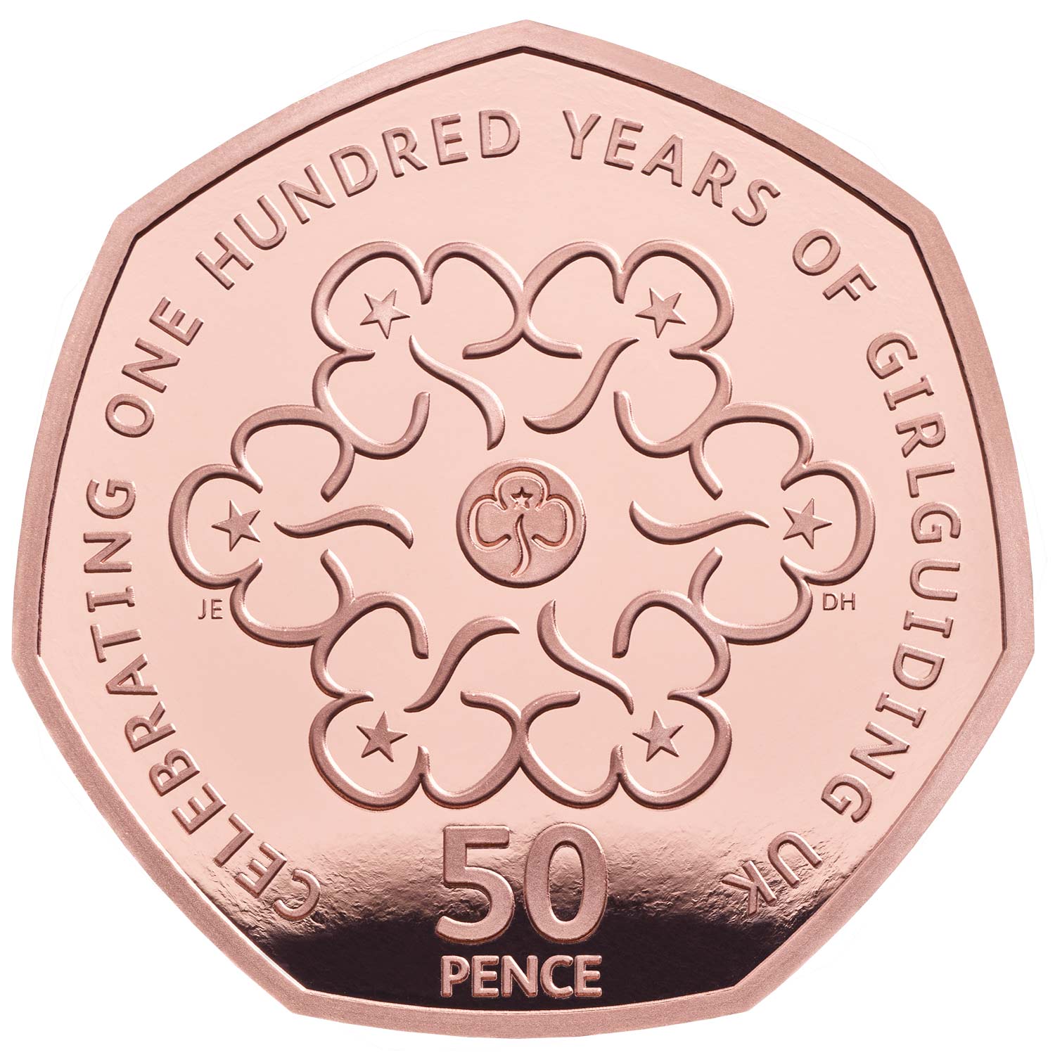 50 Pence - Elizabeth II Girlguiding; Gold Proof reverse