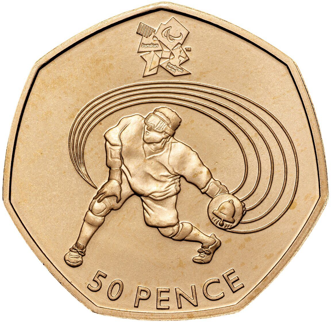 50 Pence - Elizabeth II Goalball; Gold Proof reverse