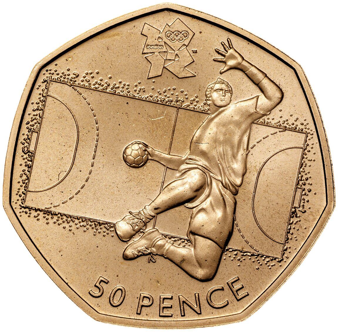50 Pence - Elizabeth II Handball; Gold Proof reverse